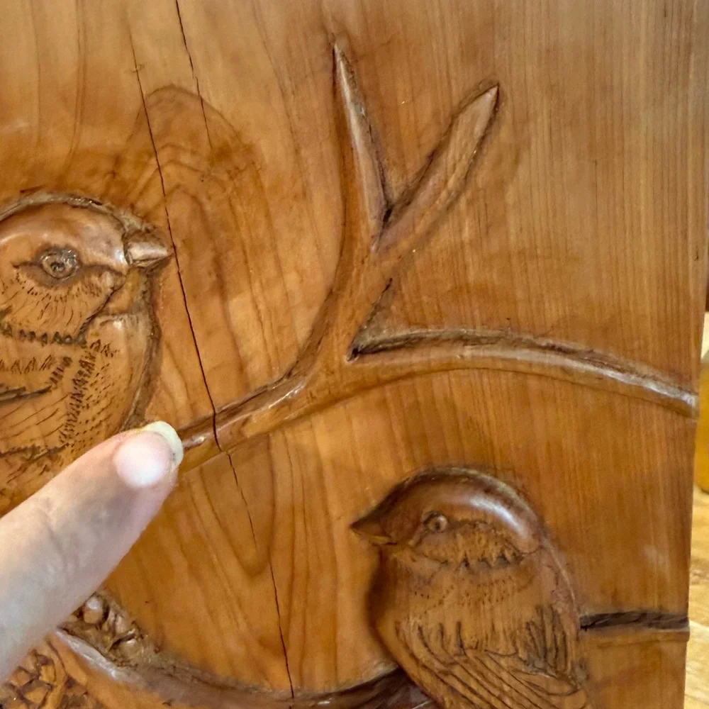 Artisan Carved Bird Wall Shelf
